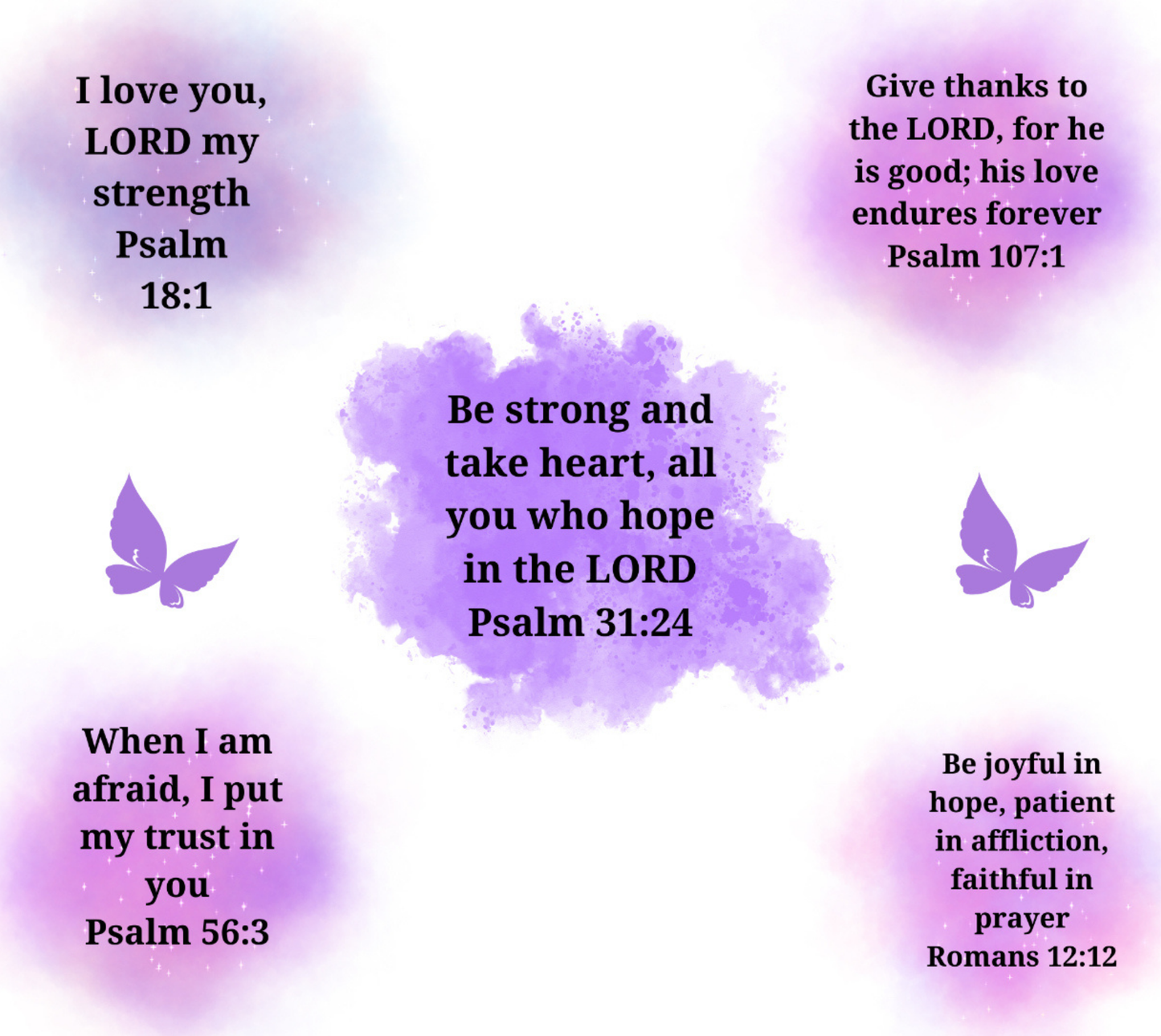 Butterfly Purple Bible Verses